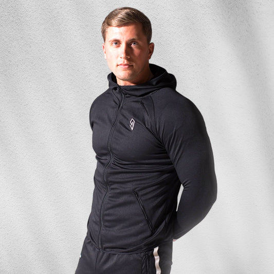 Mens Black Fine-fit Hoodie