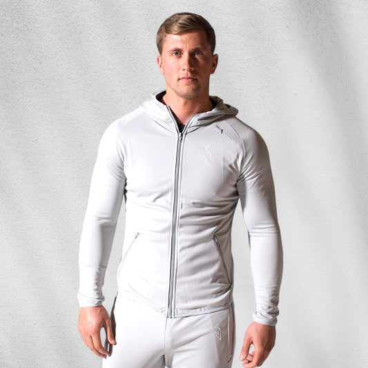 Mens Silver Fine-fit Hoodie
