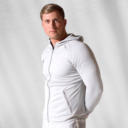 Mens Silver Fine-fit Hoodie